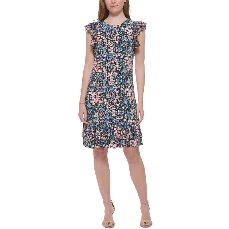 Cocktail DressTommy Hilfiger Womens Petites Floral Print  Mini Dress