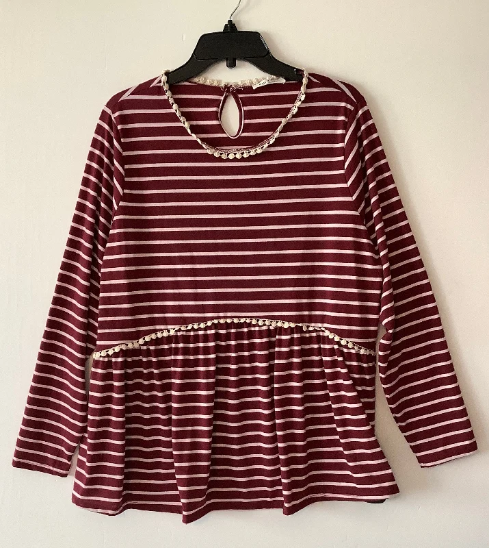 women's tops for fashion-conscious professionalsTop Long Sleeve By Clothes Mentor In Striped Pattern, Size: 1x