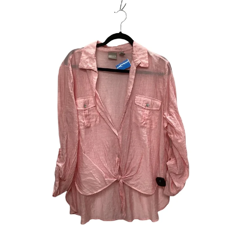 women's tops for boho-chic stylesTop Long Sleeve By Chicos In Pink, Size: Xl