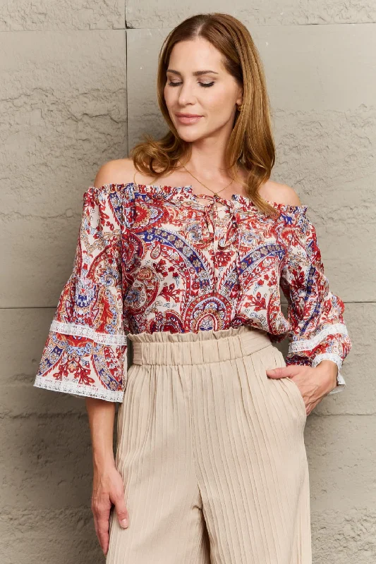 women's tops for those who believe in expressing their individuality through fashionOff Shoulder Bohemian Style Blouse