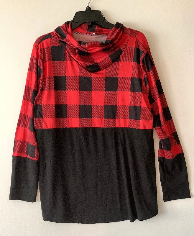 women's tops for those who want to show off their figure in a flattering wayTop Long Sleeve By Clothes Mentor In Black & Red, Size: Xxl