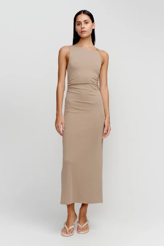 women's formal dressesSamara Midi Dress - Porcini