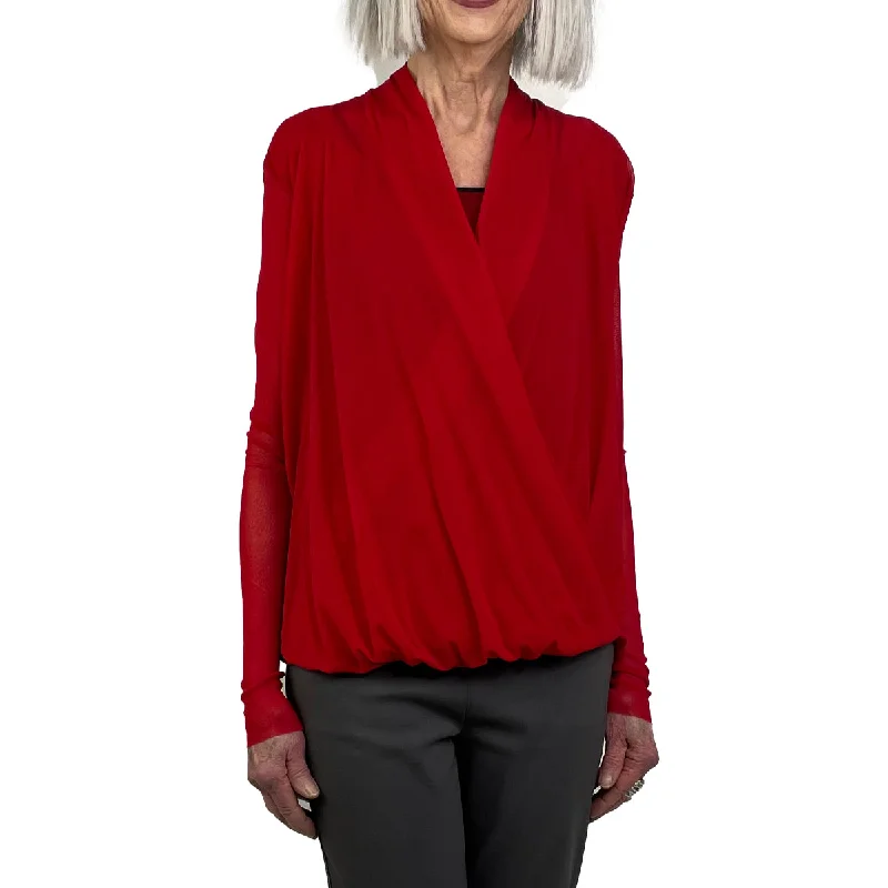 women's tops for those who want to create outfits that are both trendy and timelessASYMMETRIC SURPLICE TUNIC