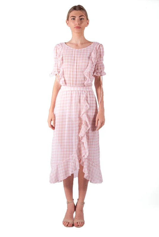 women's limited-edition dressesFOR LOVE & LEMONS-DOROTHY RUFFLED MIDI DRESS