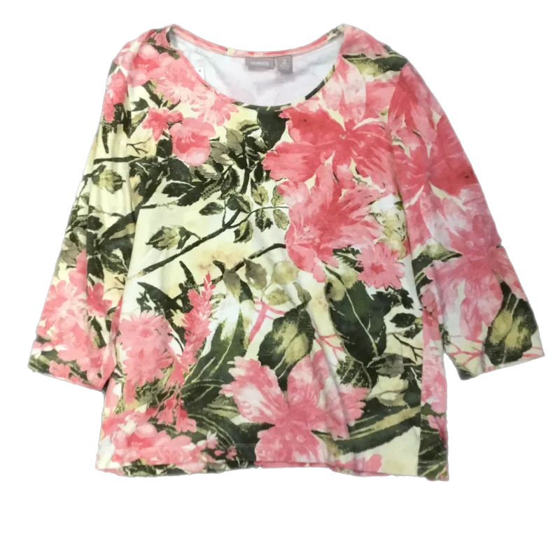 women's tops for smart casual looksTop Long Sleeve By Chicos In Floral Print, Size: 2