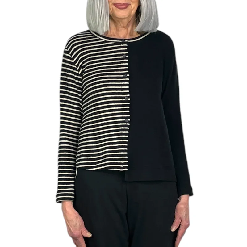 women's tops for black-tie affairsSTRIPE/SOLID POLPA CARDIGAN