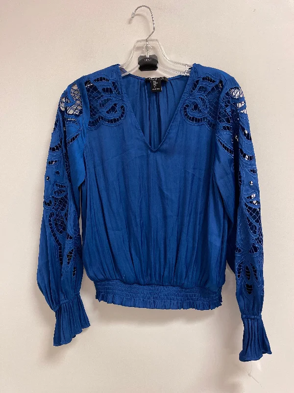 women's tops for those who want to wear pieces that are both functional and fashionableTop Long Sleeve By Rachel Zoe In Blue, Size: M