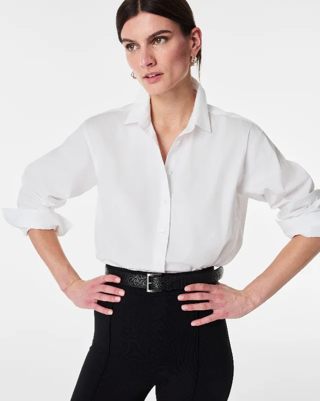 women's tops with sheer overlaysSPANX® Poplin Oversized Button-Down