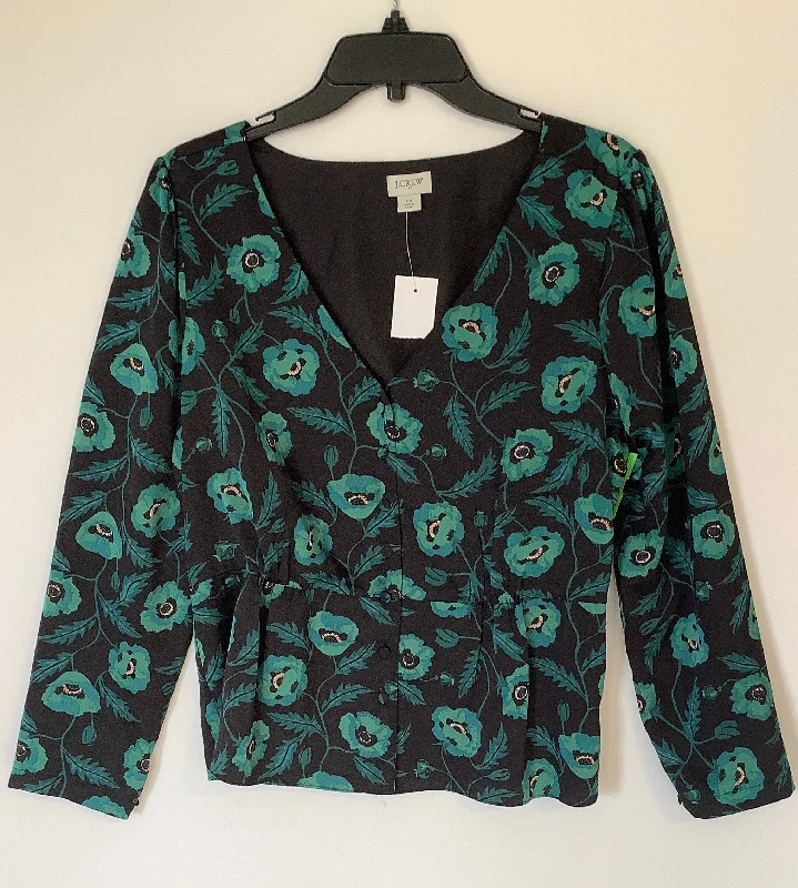 women's tops for wedding guest attireTop Long Sleeve By J. Crew In Floral Print, Size: Xl