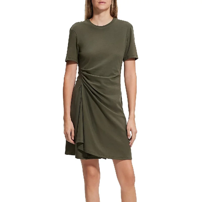 women's wrap dressesTheory Womens Cotton Gathered Mini Dress