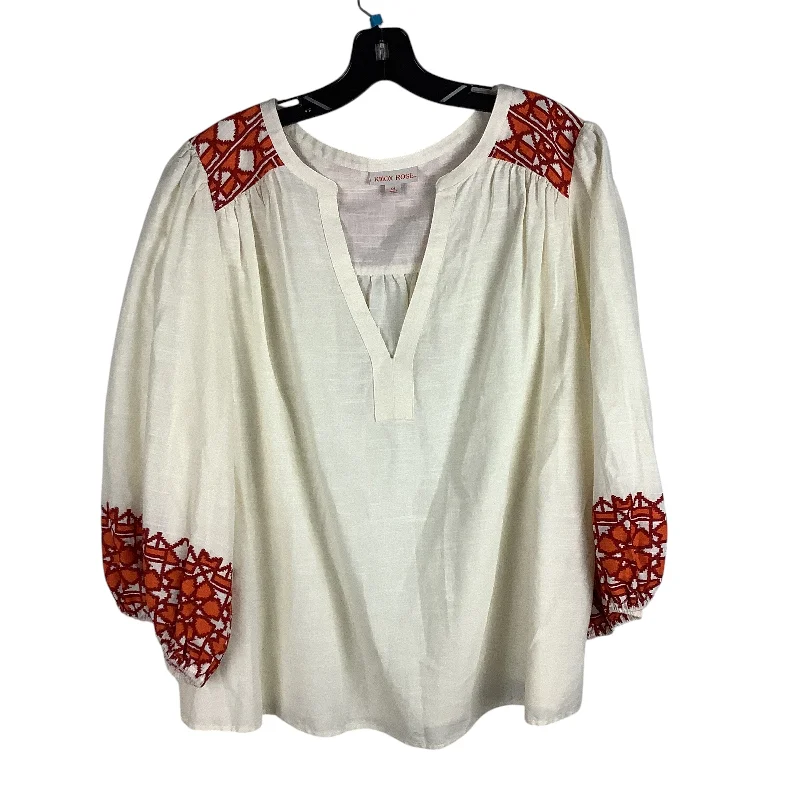 chic women's tops for everyday wearTop Long Sleeve By Knox Rose In Cream, Size: Xxl