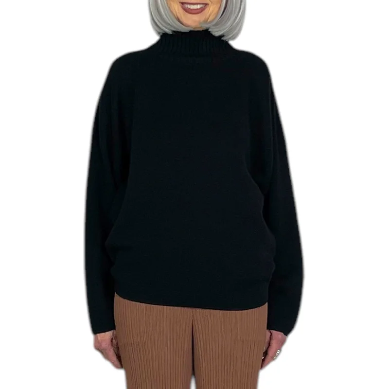 women's tops for cozy nights inSTRETCHY WOOL TURTLENECK TOP