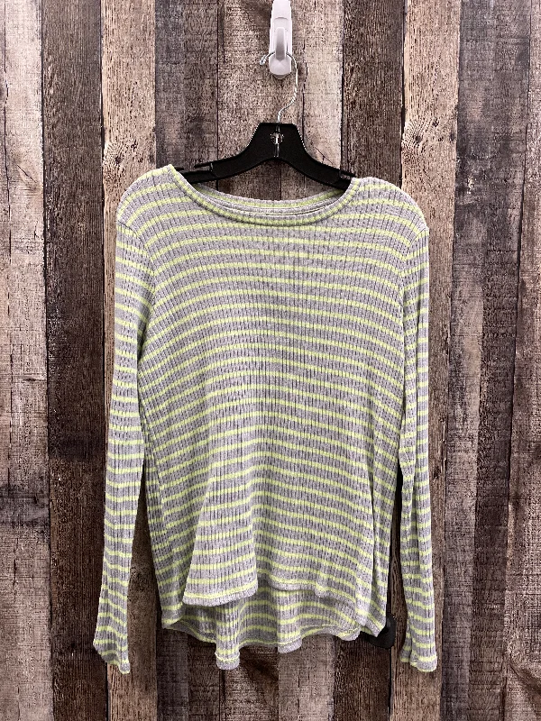 women's tops for smart casual looksTop Long Sleeve By American Eagle In Striped Pattern, Size: M