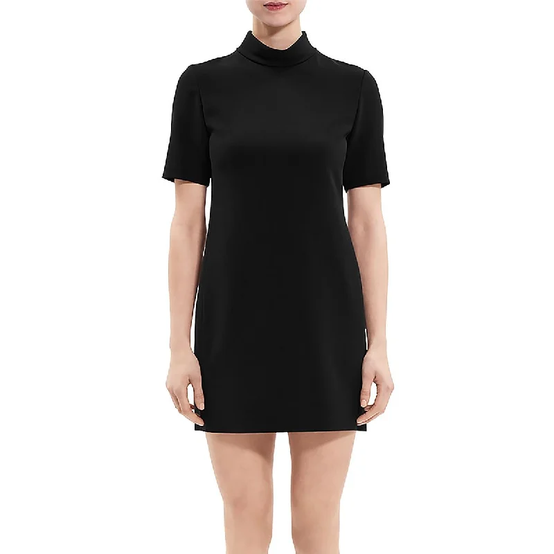 women's body-skimming dressesTheory Womens Crepe Short Sleeve Mini Dress