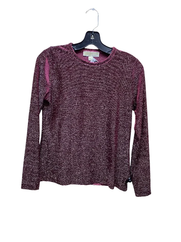 women's tops with spaghetti straps and deep V-necksTop Long Sleeve By Michael By Michael Kors In Purple, Size: Sp