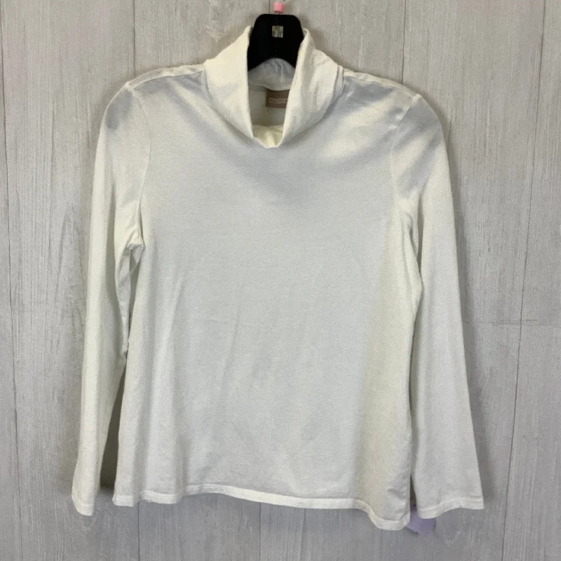 breathable women's tops for summerTop Long Sleeve Basic By Chicos In White, Size: S