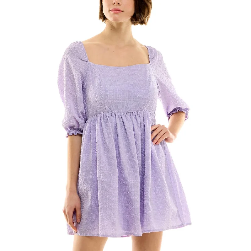 women's bell-sleeved dressesEmerald Sundae Womens Juniors Daytime Mini Babydoll Dress