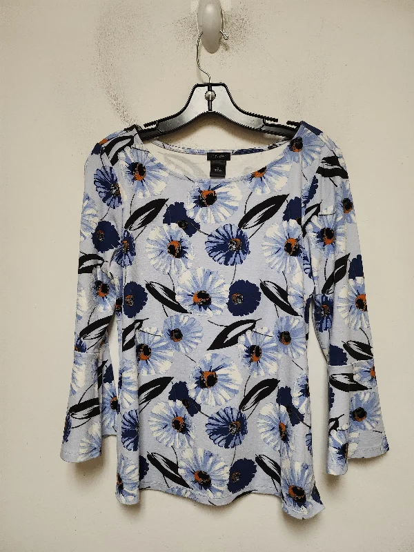 women's tops with cinched waistsTop Long Sleeve Basic By Ann Taylor In Floral Print, Size: M