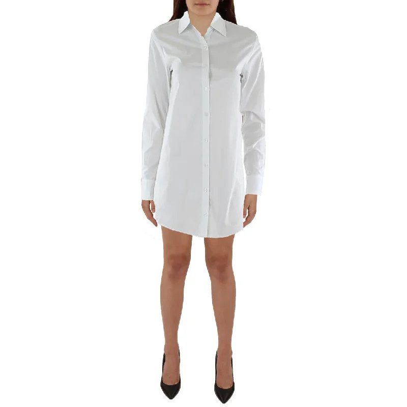 Lace DressCity Studios Womens Juniors Poplin Mini Shirtdress