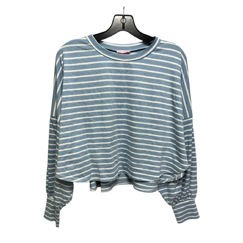 women's tops for those who appreciate subtle and muted tonesTop Long Sleeve By Pink Lily In Striped Pattern, Size: S