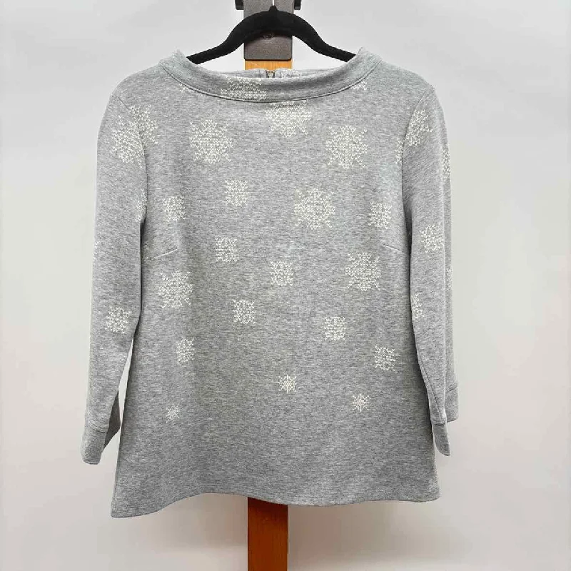 women's tops for vintage fashion enthusiastsTalbots Women's Size M Gray Snow Long Sleeve Shirt