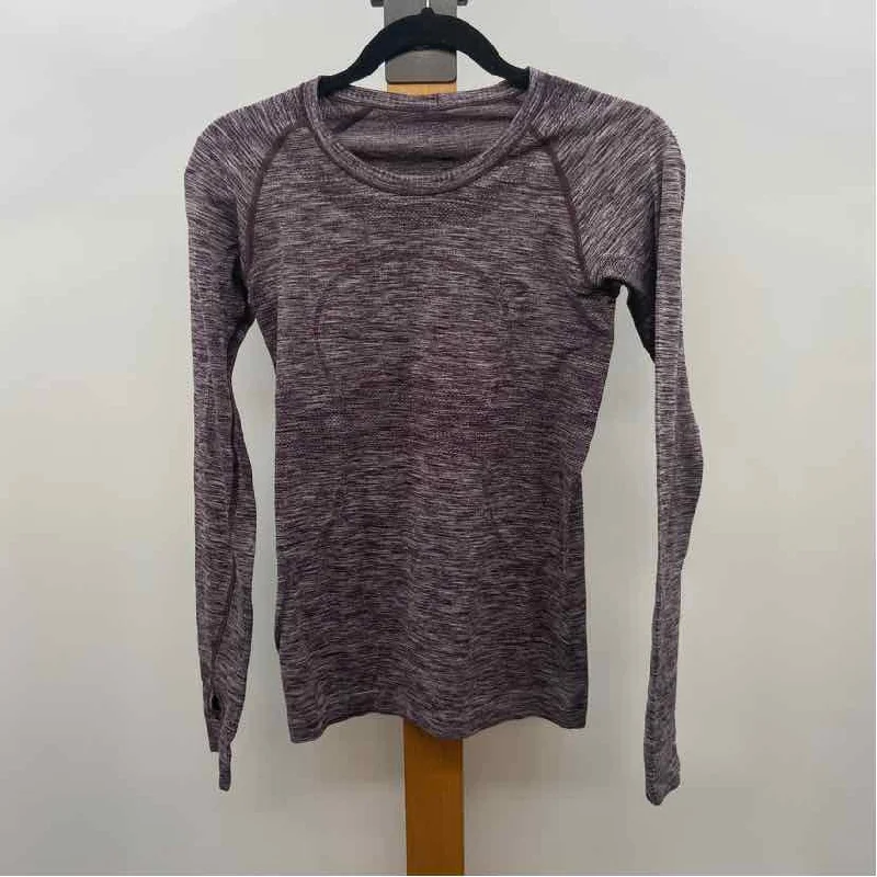 women's tops for bridal showers and baby showersLululemon Women's Size 6 Wine Heathered Long Sleeve Shirt