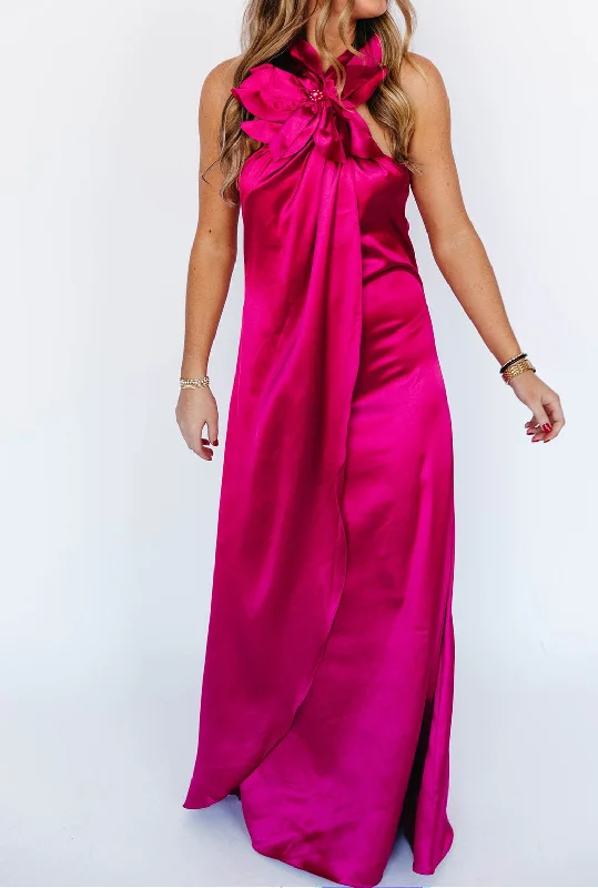 women's cold-shoulder dressesAmara Maxi Dress - Fuchsia