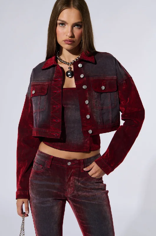 SUNNY VELVET EFFECT DENIM JACKET