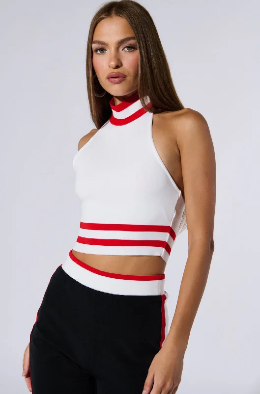 RAYE CROPPED HALTER TOP