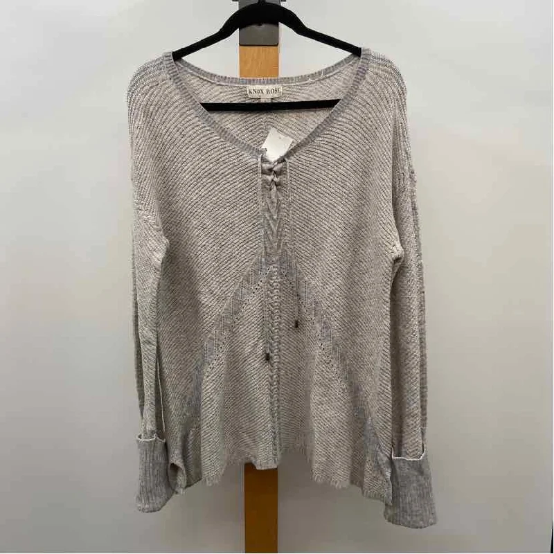 women's tops with cold-shoulder cutsKnox Rose Women's Size L Gray Textured Sweater