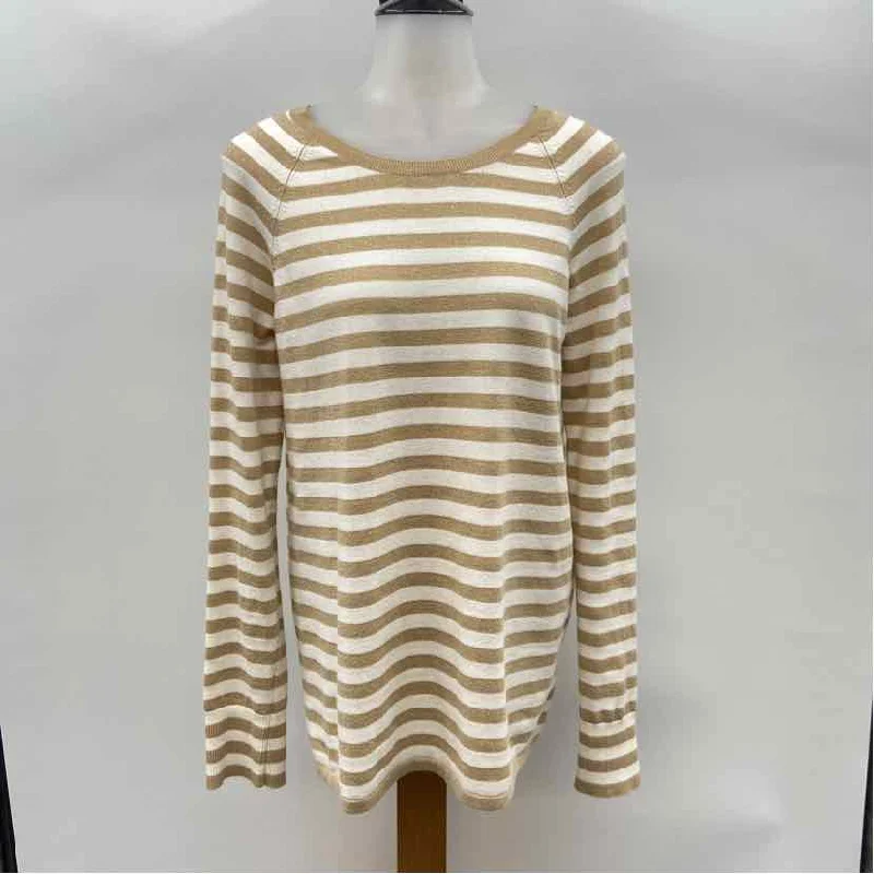 women's tops with asymmetrical designsLilly Pulitzer Women's Size M Gold Stripe Long Sleeve Shirt