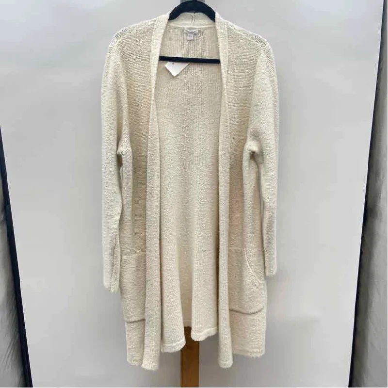 women's tops for those who appreciate subtle and muted tonesJJill Women's Size L Ivory Solid Cardigan