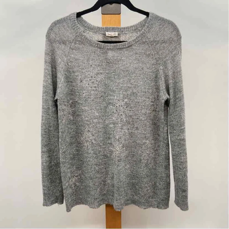 women's tops with lace-up frontsWestport Women's Size M Gray Gems Sweater