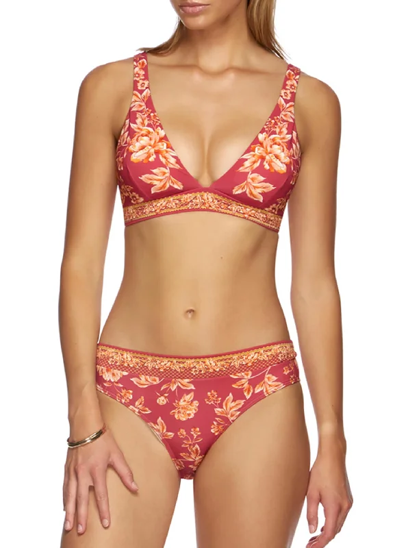 Colorful Female SwimwearEnchantment Longline Tri Bikini Top - Red