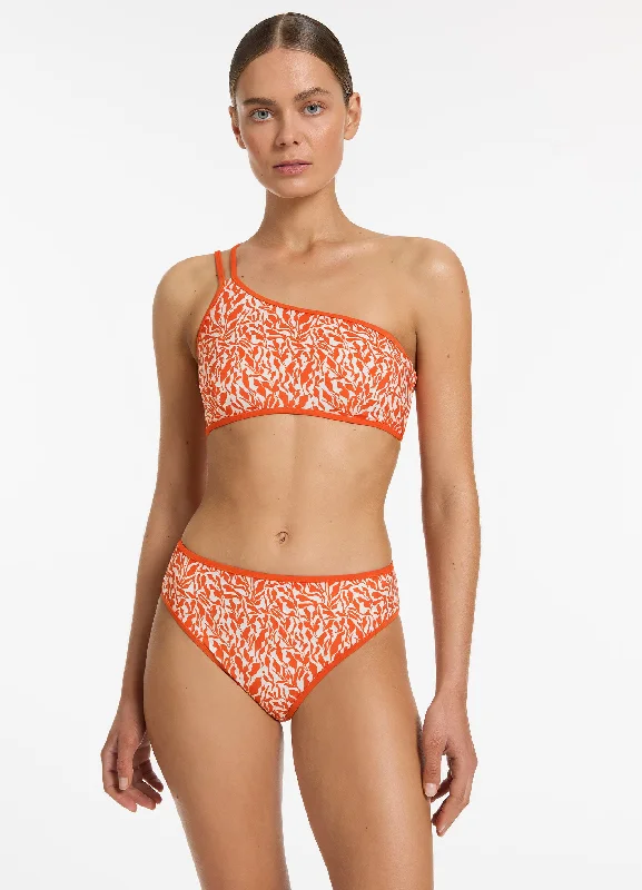 Classy Female SwimwearSereno Ditsy Full Coverage Bikini Bottom - Coral