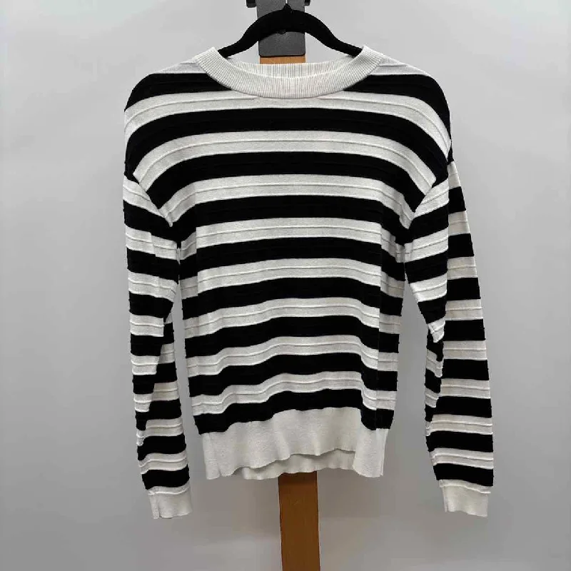 women's tops for relaxed weekendsLoft Women's Size S Black Stripe Sweater