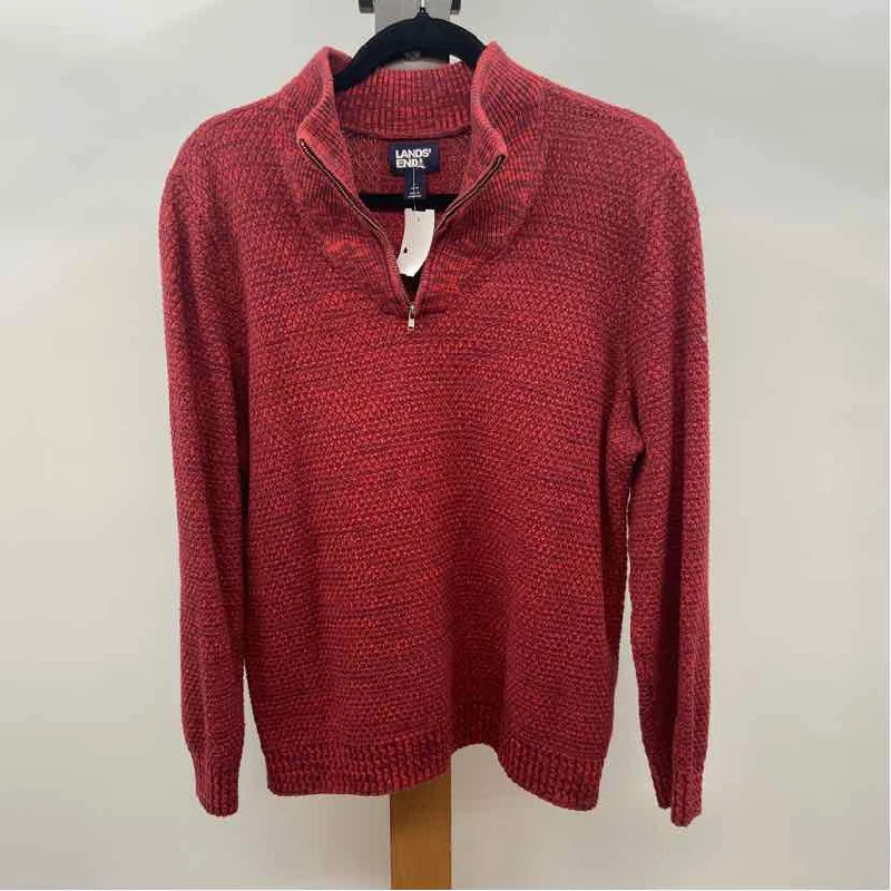 chic women's tops for everyday wearLands End Women's Size L Red Blended Sweater