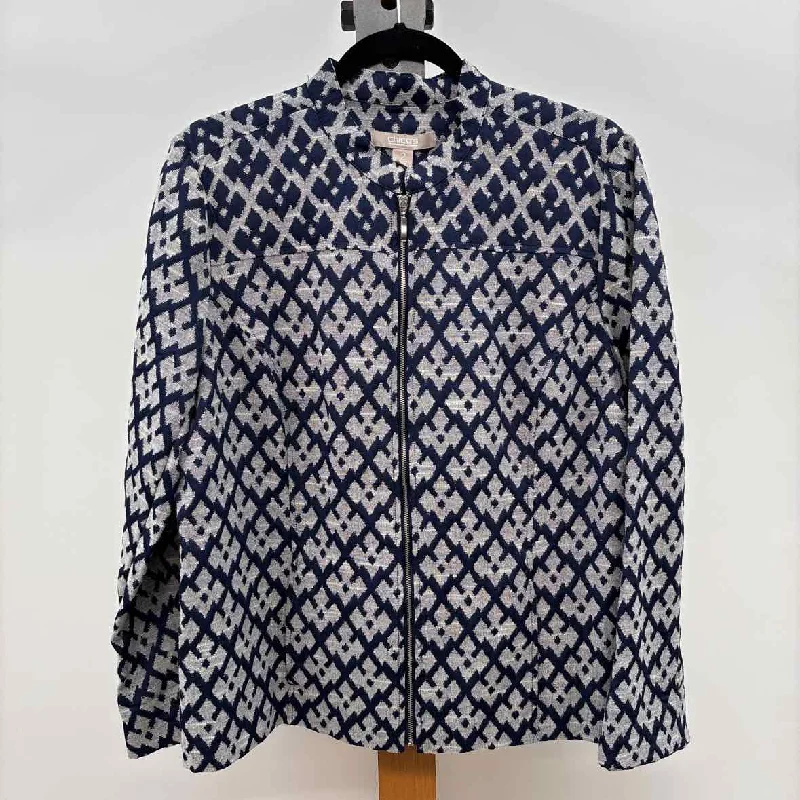 women's tops for those who want to create outfits that reflect their personal style and sense of fashionChico's Women's Size L Blue Diamond Jacket