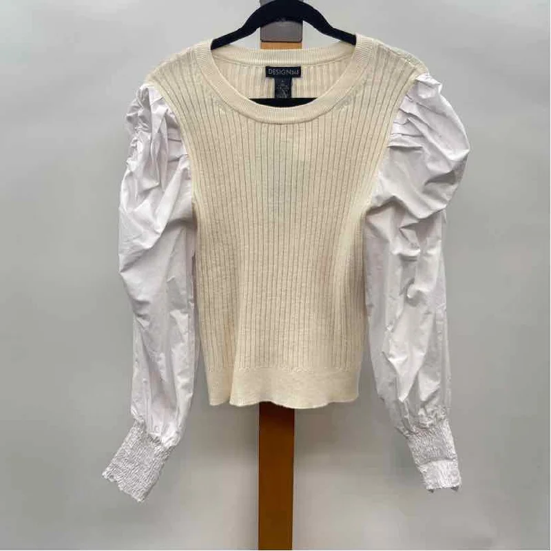 tank tops for womenDesign 365 Women's Size L Ivory Ribbed Long Sleeve Shirt