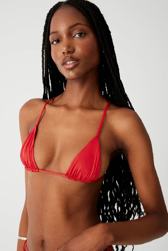 Flattering Female SwimwearLumia Triangle Bikini Top - True Red