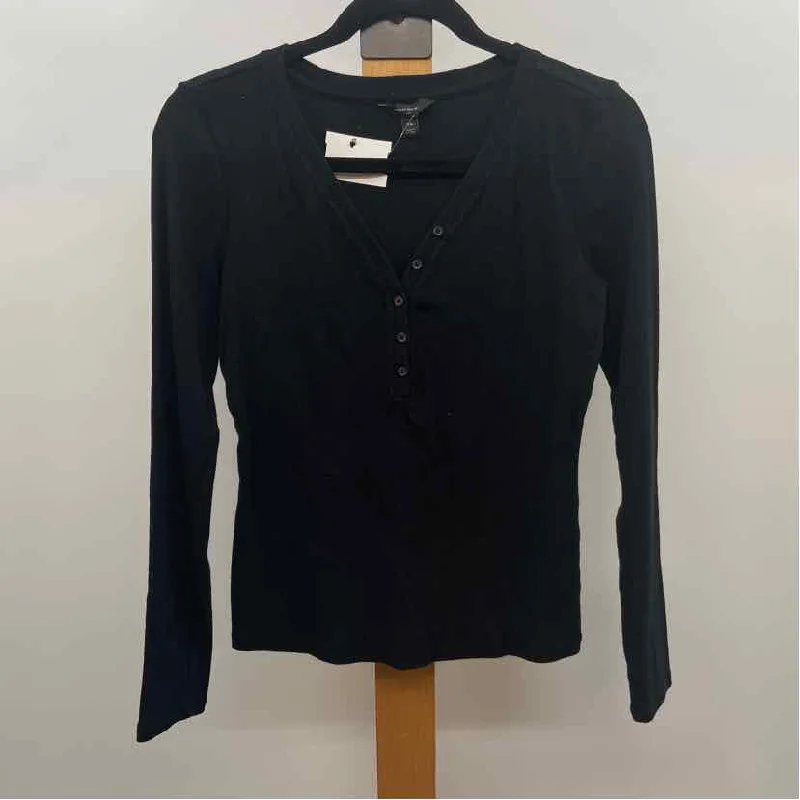 women's tops for business casual attireBanana Republic Women's Size XS Black Solid Long Sleeve Shirt