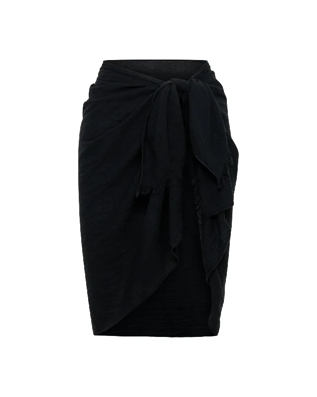 Skirtini with Skirt FemaleSantorini Sarong Black