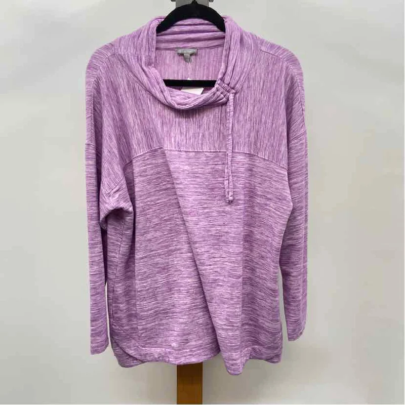 cropped women's topsTalbots Women's Size XLP Purple Heathered Long Sleeve Shirt