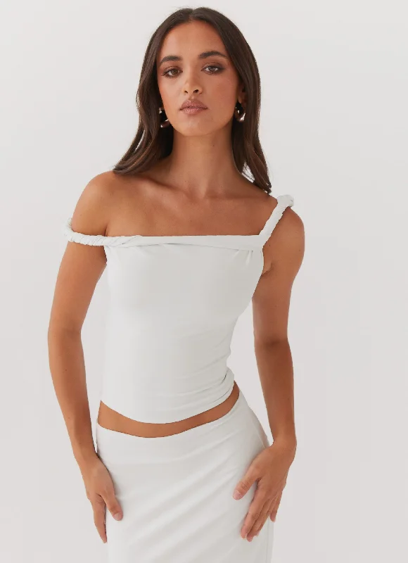 Solace Soul Twist Shoulder Top - Ivory