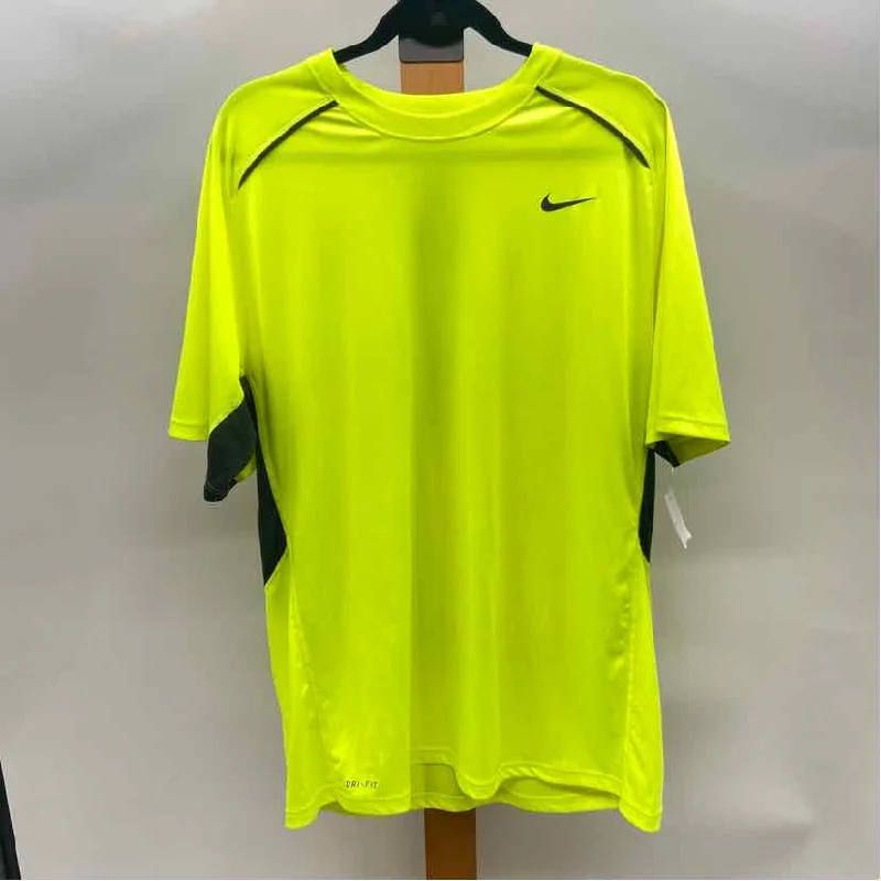 silk women's topsNike Unisex Size XL Yellow Solid Short Sleeve Shirt