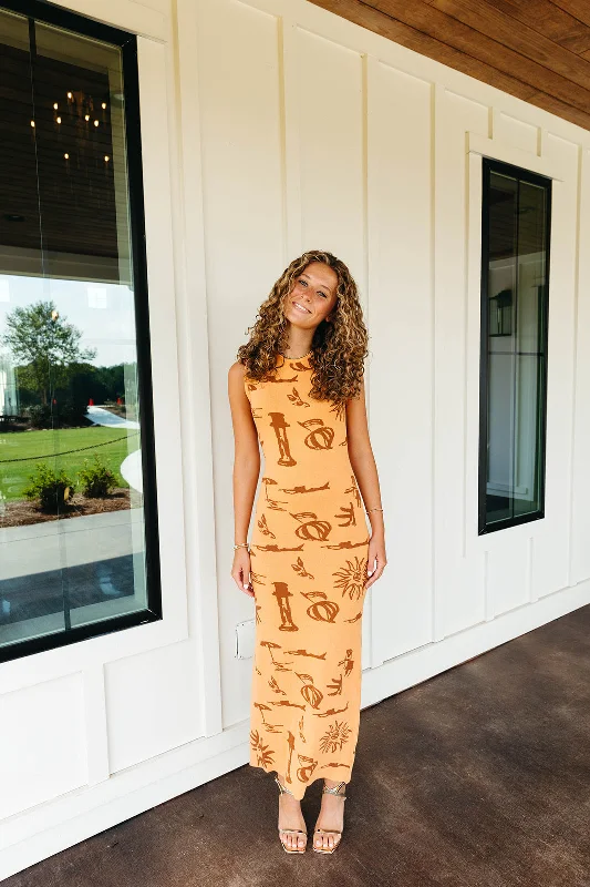 Cheetah Print DressTake Me To Greece Maxi Dress - Apricot