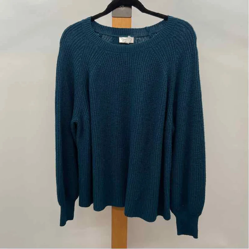 women's tops for those who want to add a personal touch to their wardrobe with unique and one-of-a-kind piecesJessica Simpson Women's Size XXL Teal Solid Sweater