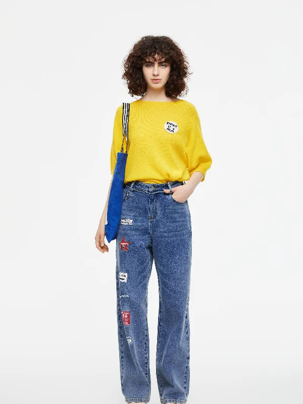 women's flared shorts'LA Signs'  Jeans