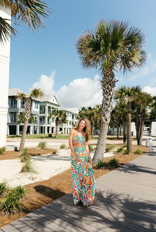 High-Neck DressTo The Island Maxi Dress - Multi