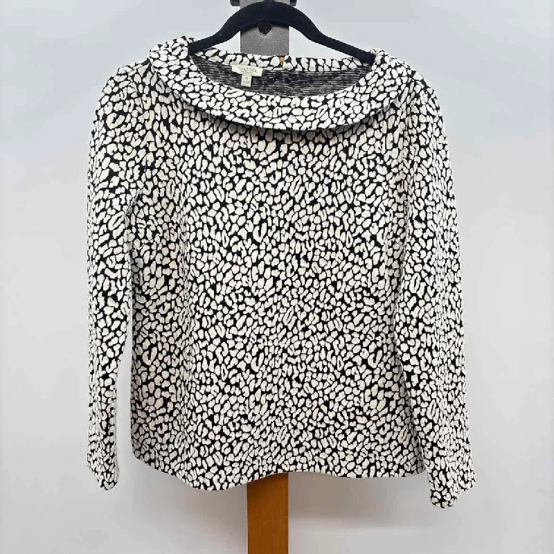 women's tops with beading accentsTalbots Women's Size MP Ivory Cheetah Long Sleeve Shirt